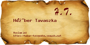 Héber Tavaszka névjegykártya